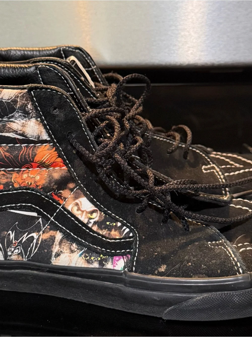 Vans X Disney 100 Villains Sk8 Hi Shoes Men's Size 8 Womens 9.5 Black Sneakers